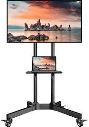 86 Inch Flat Screen TV Rental 4k WITH Rolling Cart Tv Stand 