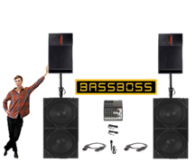Two DV12-MKII BASSBOSS Tops and Two BASSBOSS ZV28 Subwoofers Winter Special