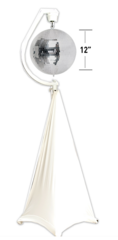 Disco Ball 12 Inch with Stand and White Scrim and Spotlights