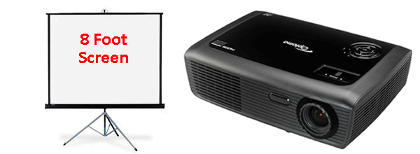 Optoma 3000 Lumens Projector and 8 Foot Screen Package