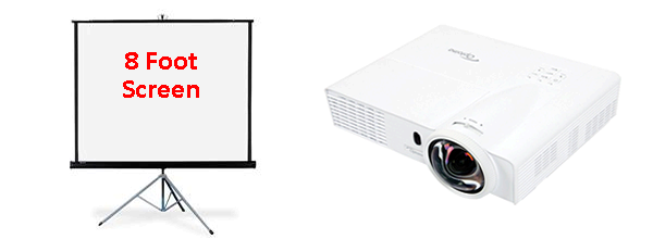 Optoma 3400 Lumens Projector and 8ft Screen Package
