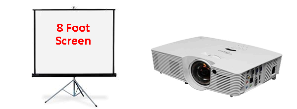 3600 Lumens Optoma Projector and 8ft Screen Package