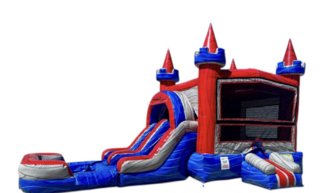 Castle Tower Bounce House Water Slide Combo with Splash Pool