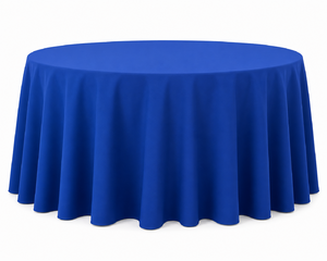 90 in round blue table cloth