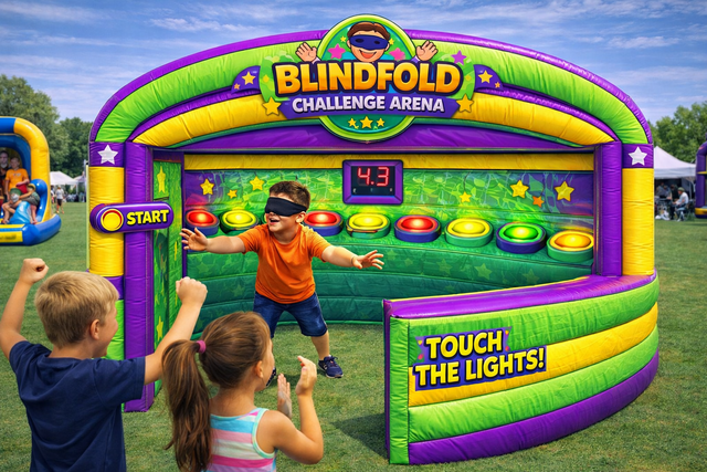 blindfold challenge inflatable arena