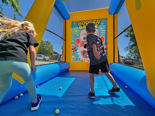 booger battle inflatable carnival game