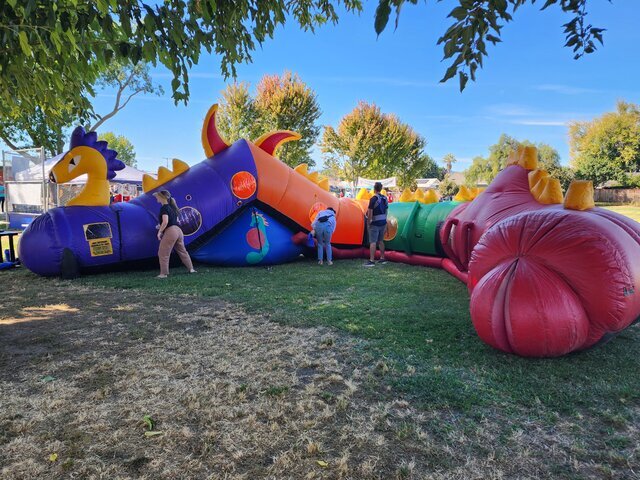 kids crawl through sea serpent inflatable maze rentals