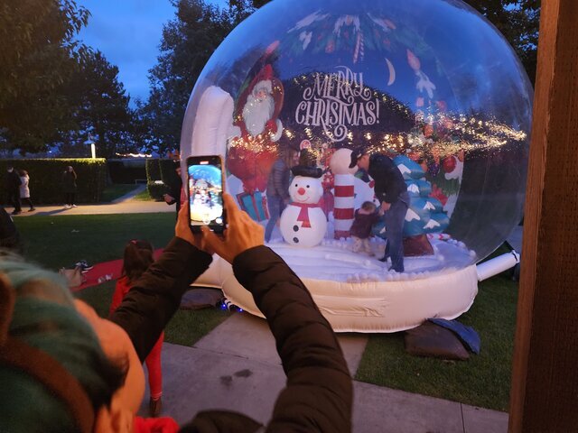 snow globe human snow golbes photo booth rentals