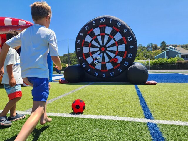 soccer kick game soccer velcro dart blow up game rentals in northern california and the san francisco bay area