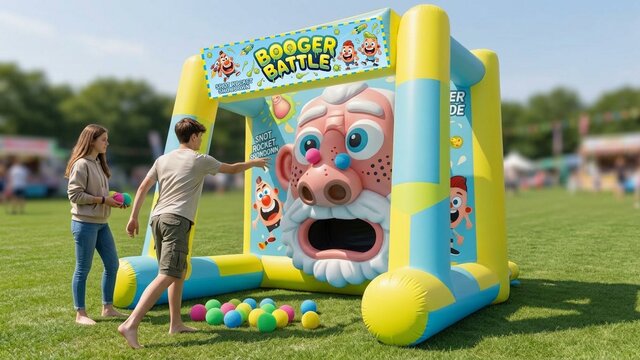 booger battle inflatable carnival game