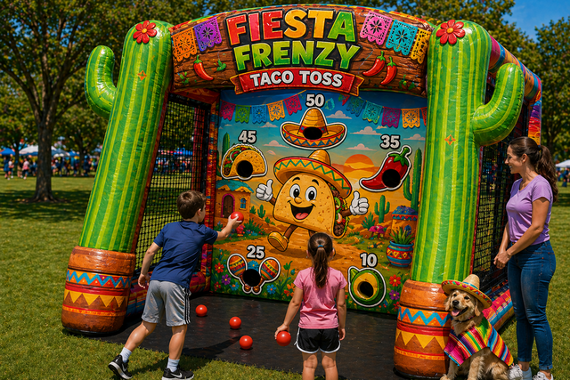 Fiesta frenzy taco toos challenge carnival game