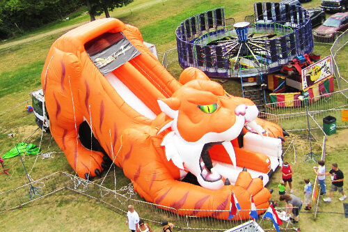 giant sabertooth inflatable slides for rent in northern california