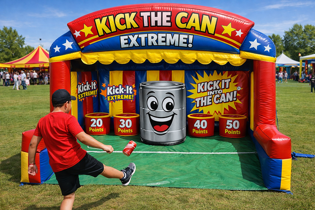 kick the can inflatable carnival game rentals