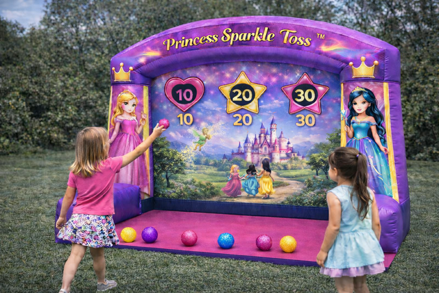 Princess sparkle toss kids inflatable game