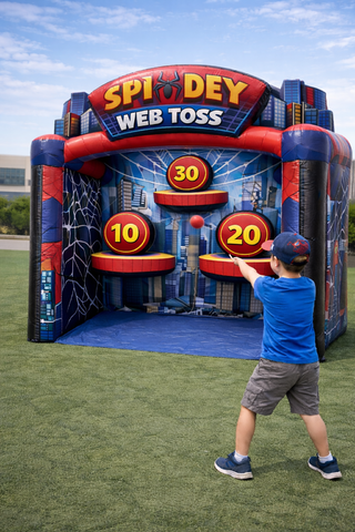 spidey web toss kids inflatable game