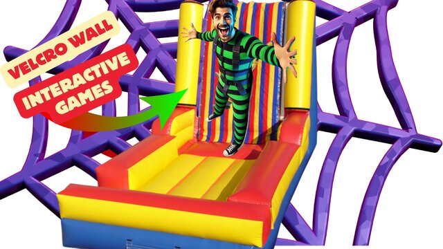 velcro wall rentals, velcro walls, inflatable sticky velcro walls for rent in northern california and the bay area