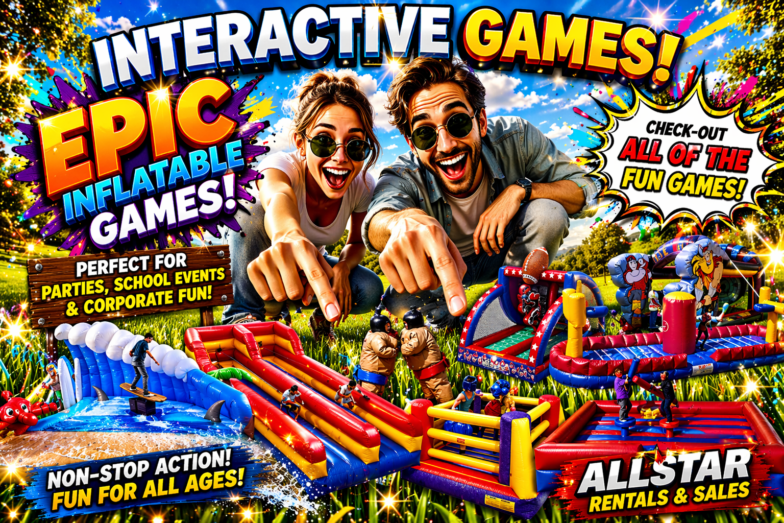 Outdoors and Indoors teens and adult Interactive Game ideas and rentals for parties