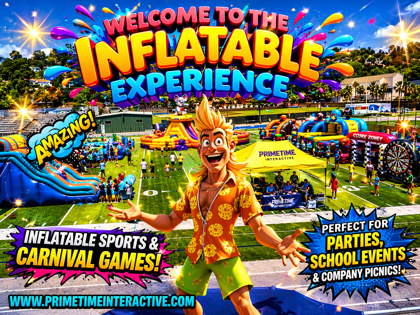 Foster City Prime Time Interactive northern california and bay area kids fun items party rental inflatable games bounce houses and ideas for kids teens adults children's special events