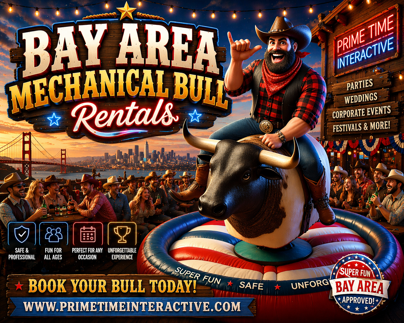 mechanical bulls for rent in the san francisco bay area