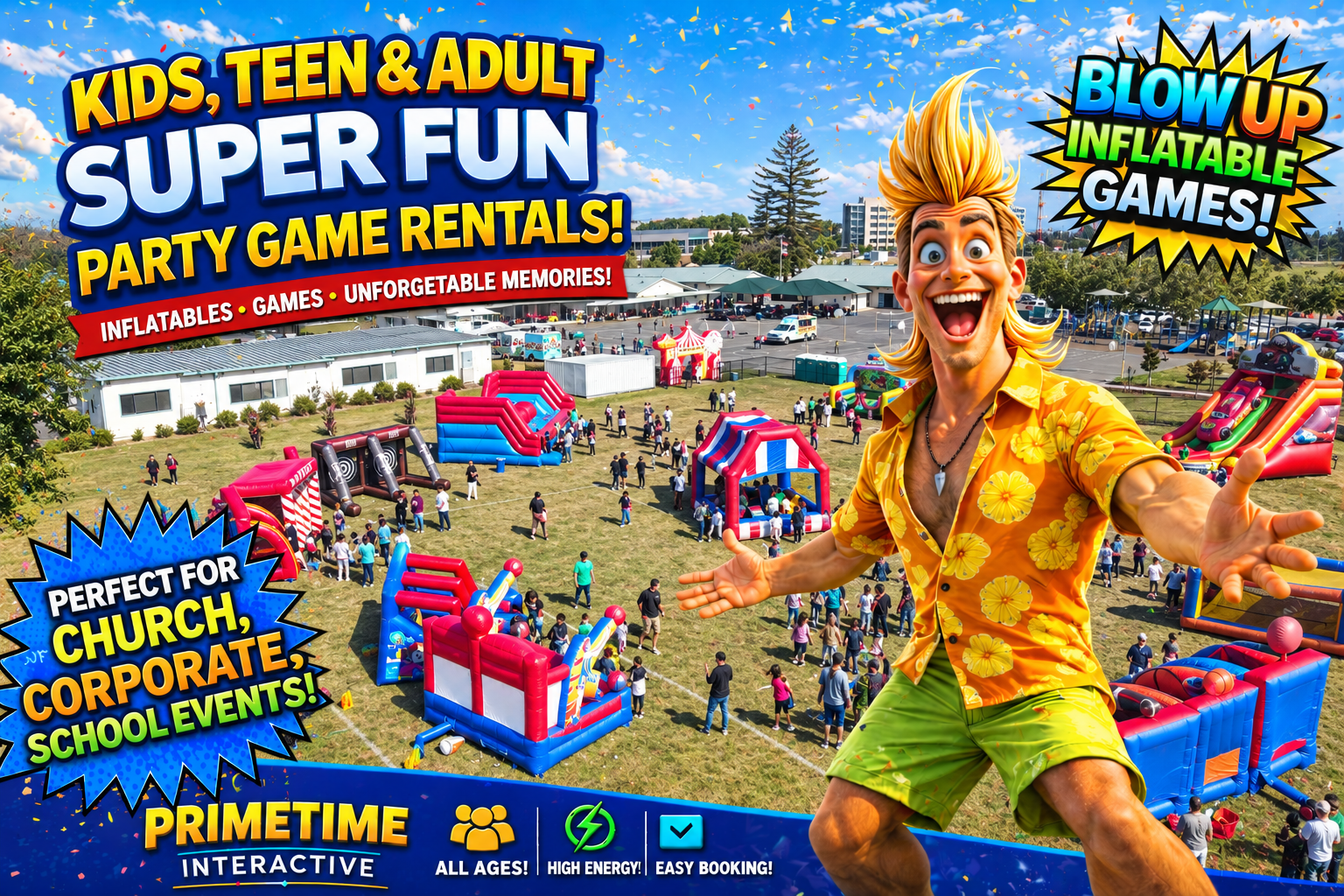 Inflatable Bounce Houses and Carnival Game Rentals!