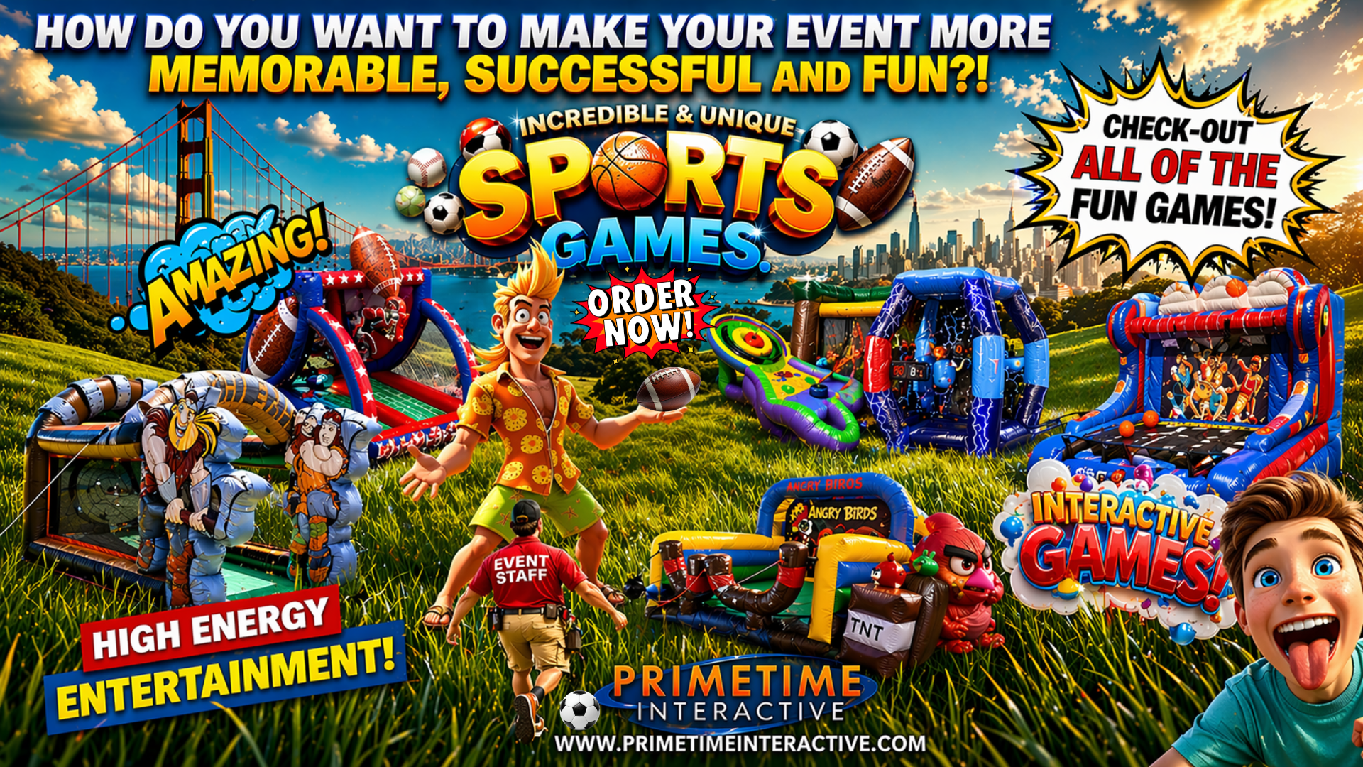 Prime Time Interactive Unique Inflatable Sports Games