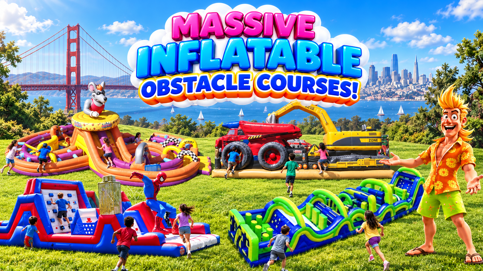 Giant inflatable obstacle course rental