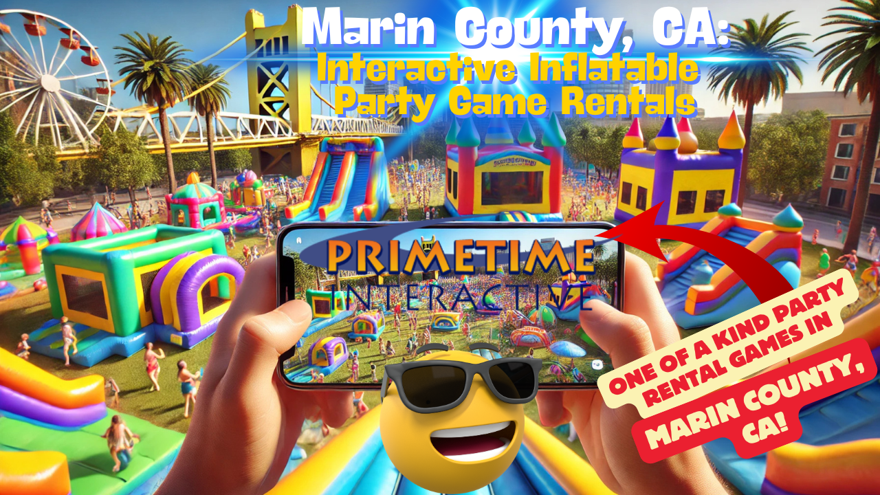 Marin county Prime Time Interactive northern california and bay area kids fun items party rental inflatable games bounce houses and ideas for kids teens adults children's special events