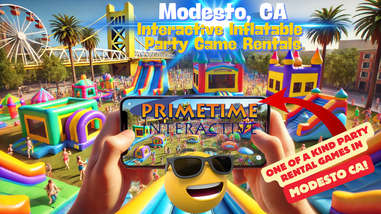 Modesto Prime Time Interactive northern california and bay area kids fun items party rental inflatable games bounce houses and ideas for kids teens adults children's special events