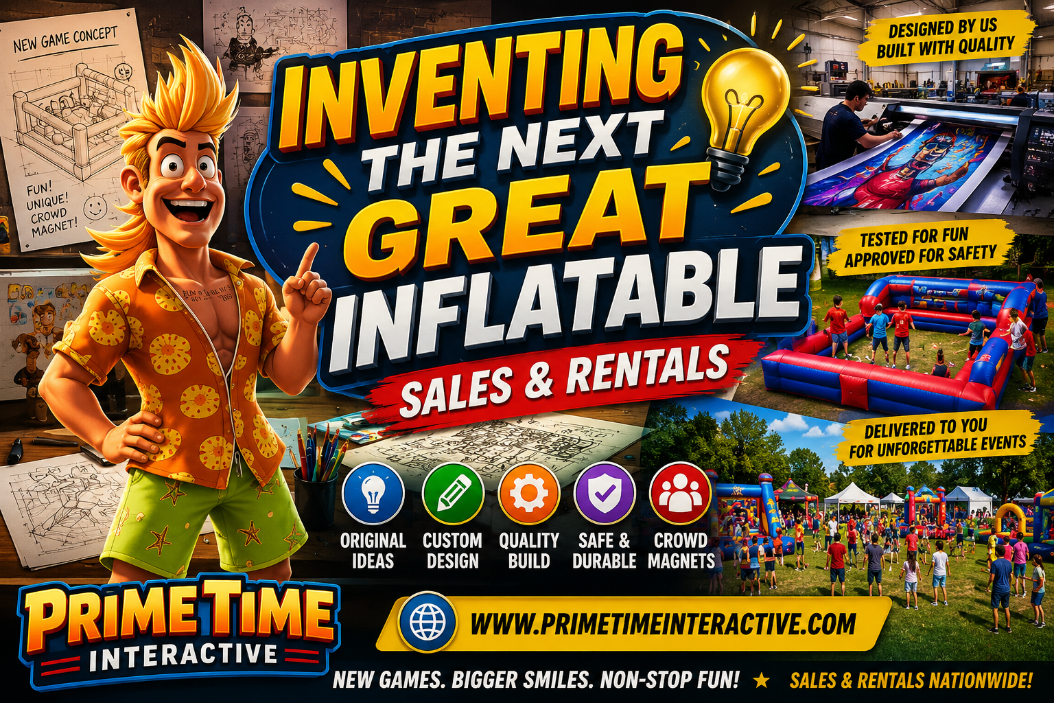Inflatable Games for Sale Commercial Interactive Sports Carnival Games bounce houses for sale Prime Time Interactive