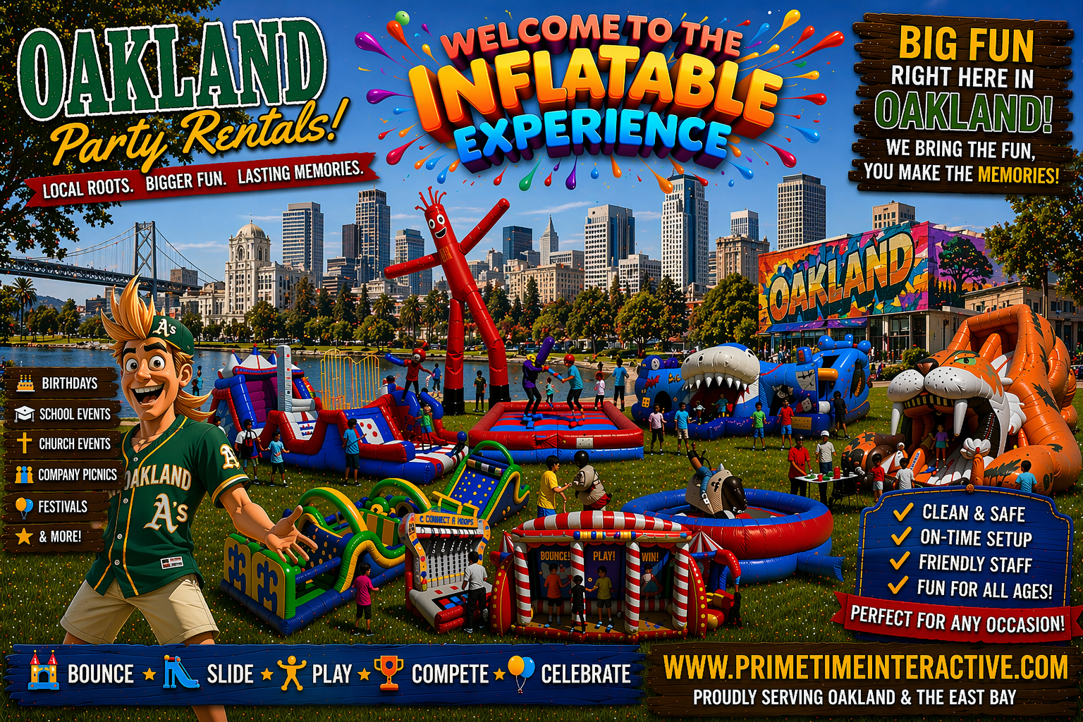 oakland Prime Time Interactive northern california and bay area kids fun items party rental inflatable games bounce houses and ideas for kids teens adults children's special events