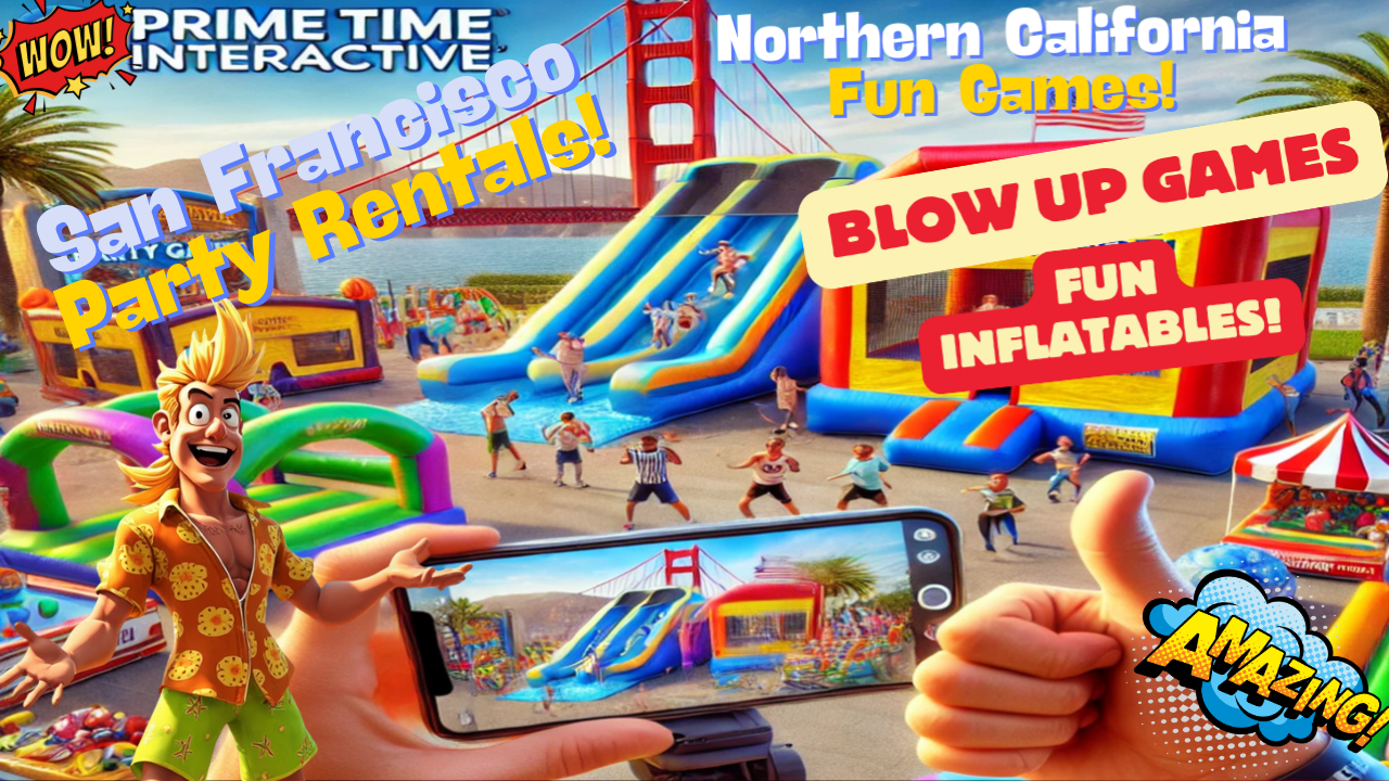san francisco Prime Time Interactive northern california and bay area kids fun items party rental inflatable games bounce houses and ideas for kids teens adults children's special events