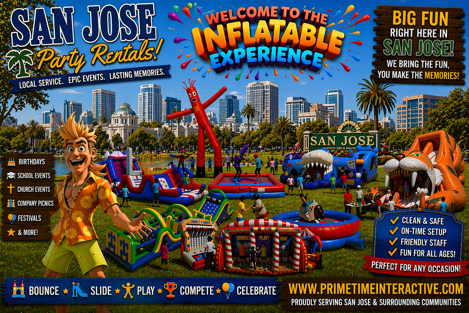 san jose inflatable carnival games and bounce house party rentals