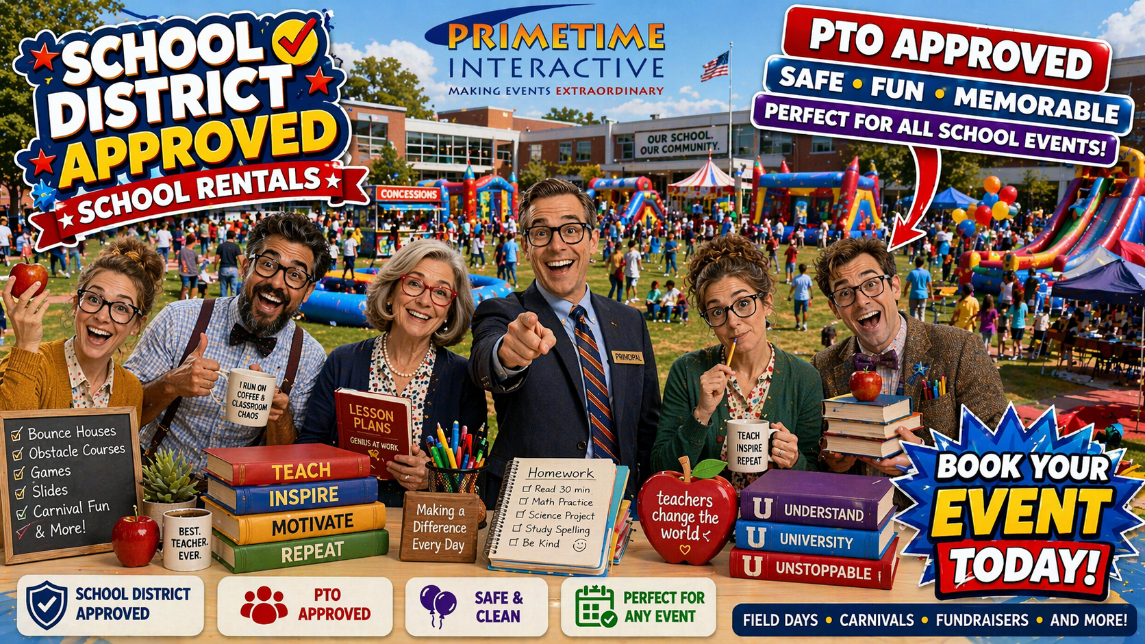 School District Approved Inflatable Games in Northern California and the Bay Area