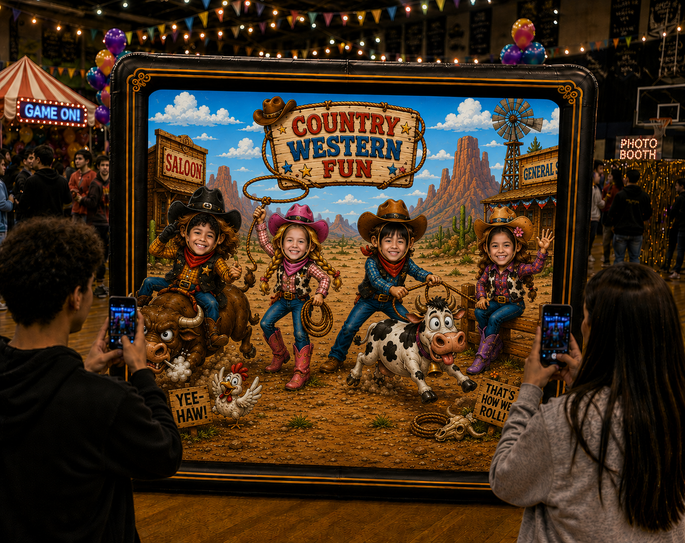 country western photo booth standin cutouts
