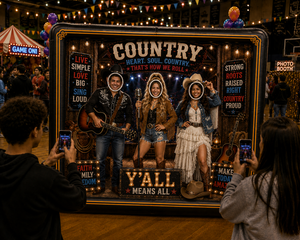 Country western photo op backdrop