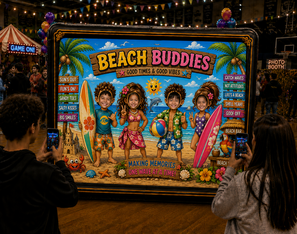 Beach Buddies Photo Booth Backdrop