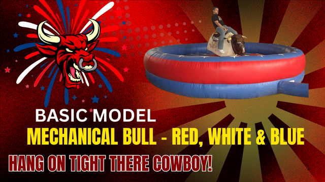 mechanical bull rental american red white blue round