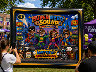  Super Hero Photo Booth Backdrop