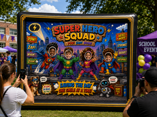  Super Hero Photo Booth Backdrop