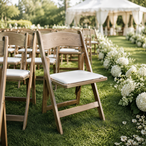 Natural Wood-Look Resin Padded Chair