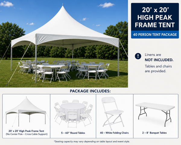 20 by 20 High Peak Frame tent package