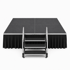 8' × 8' Modular Event Stage with Stairs and Skirting