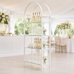 White 7-Foot Arched Back Bar Shelving