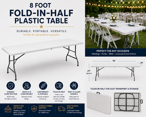 8FT PLASTIC FOLDING BANQUET TABLE