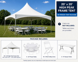 20 by 20 High Peak Frame tent package