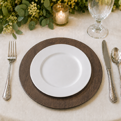 13” Walnut Wood-Look Charger Plate