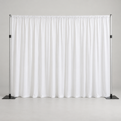 White Pipe and Drape Backdrop 8 ft Tall x 10 ft Wide