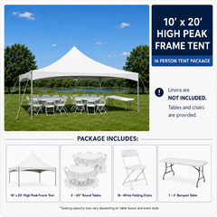 10 by 20 High Peak Frame Tent- 16 Person package