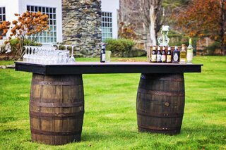 Whiskey Barrel/Wood Top Bar