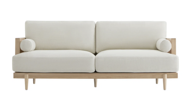 Natural Cane Upholstered Sofa 80